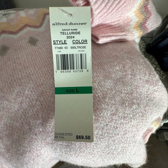 NWT Alfred Dunner Women's Large Telluride Fairisle Sweater w/ Floral Embroidery - Picture 8 of 8